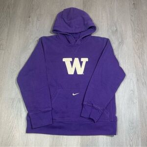 Vintage Nike Washington‎ Huskies Pull Over Hoodie Kids Size Small Center Swoosh